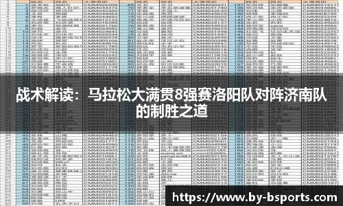 战术解读：马拉松大满贯8强赛洛阳队对阵济南队的制胜之道